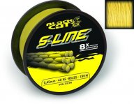 Black Cat pletená šňůra S-Line 0,45mm 180m 50kg žlutá